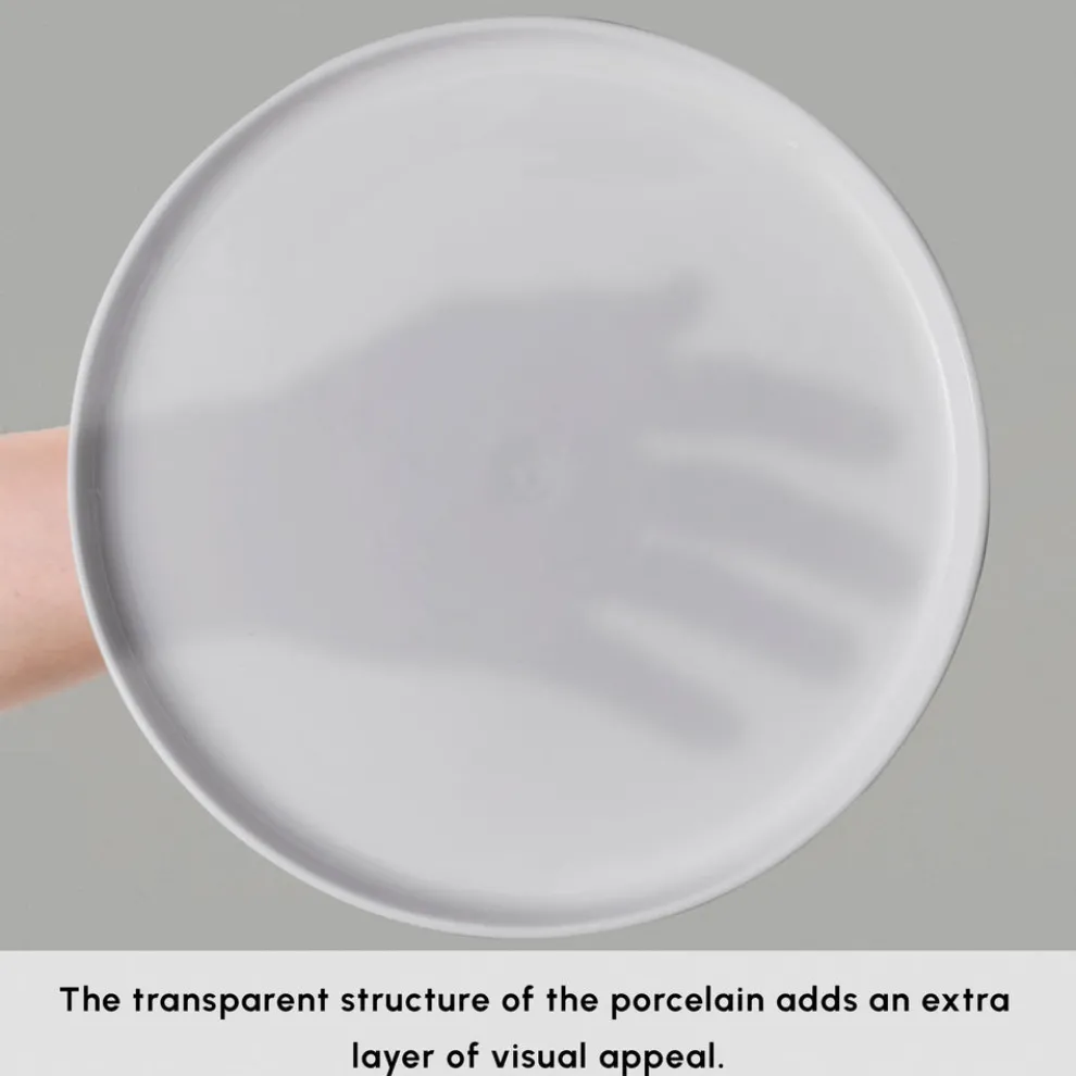 Karaca Forever Bone China Bomo 22-Piece Serveware Set for 6 People, White