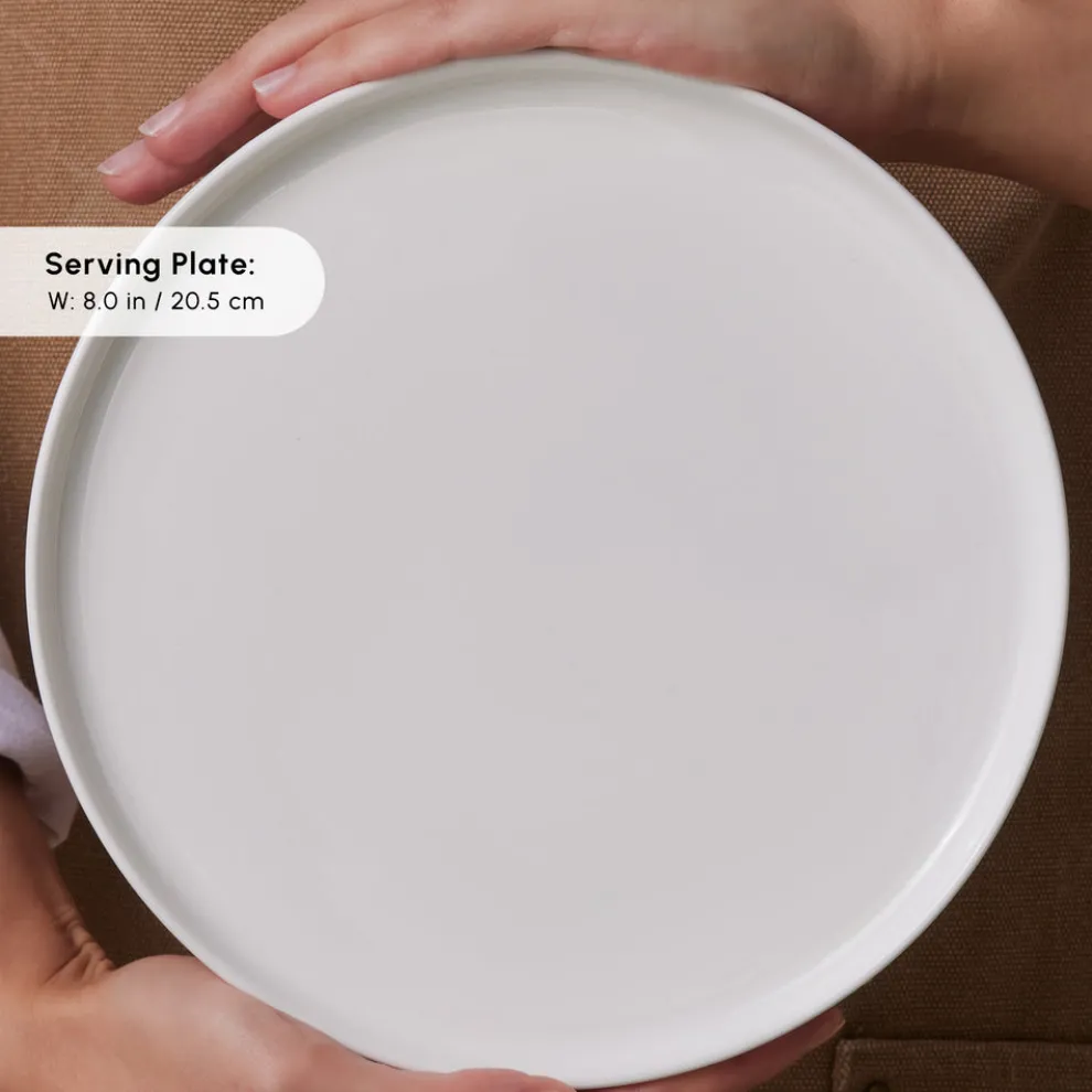 Karaca Forever Bone China Bomo 22-Piece Serveware Set for 6 People, White