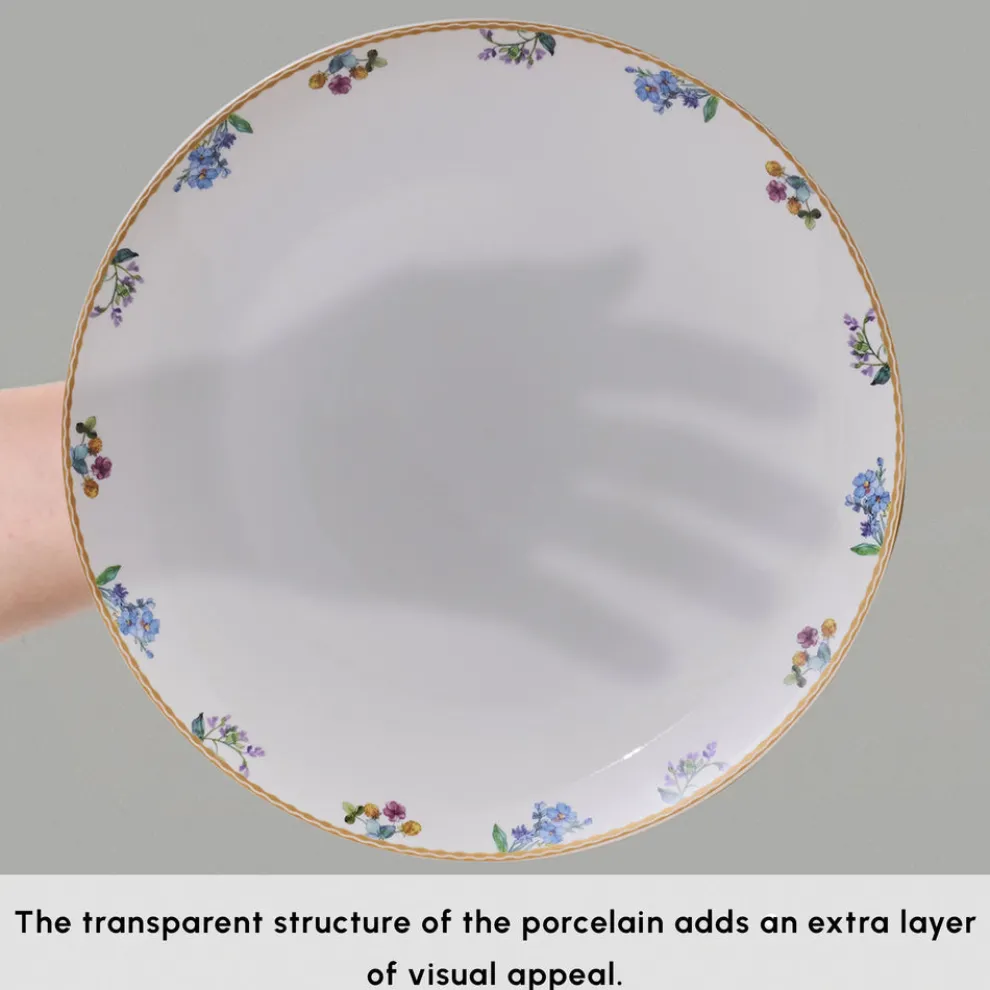 Karaca Forever Bone China New Brillo 53-Piece Dinner set for 12 People, Multi