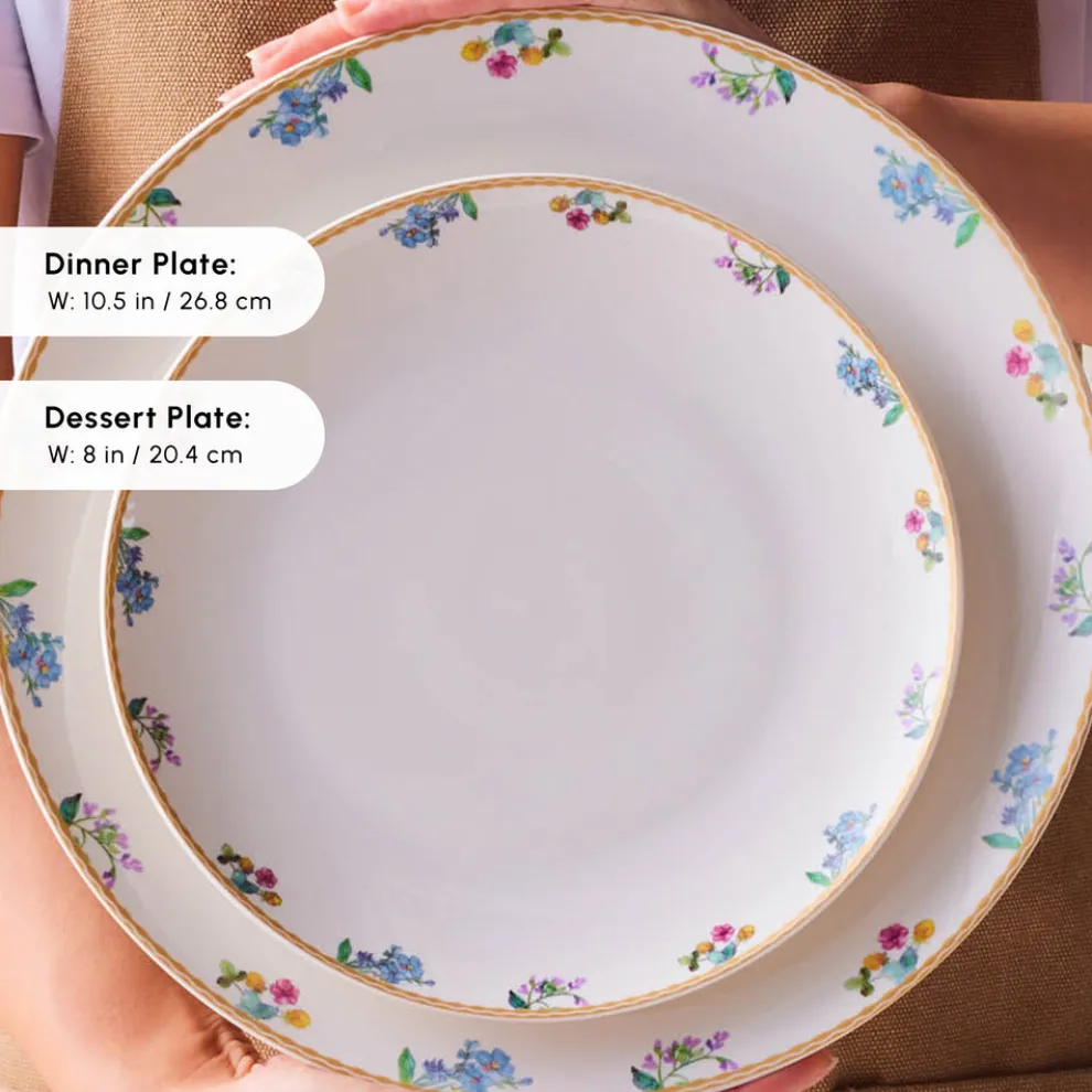 Karaca Forever Bone China New Brillo 53-Piece Dinner set for 12 People, Multi