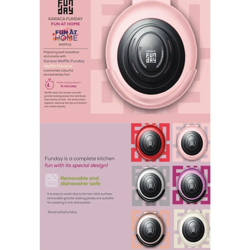 Karaca Funday Waffle Machine, Silver