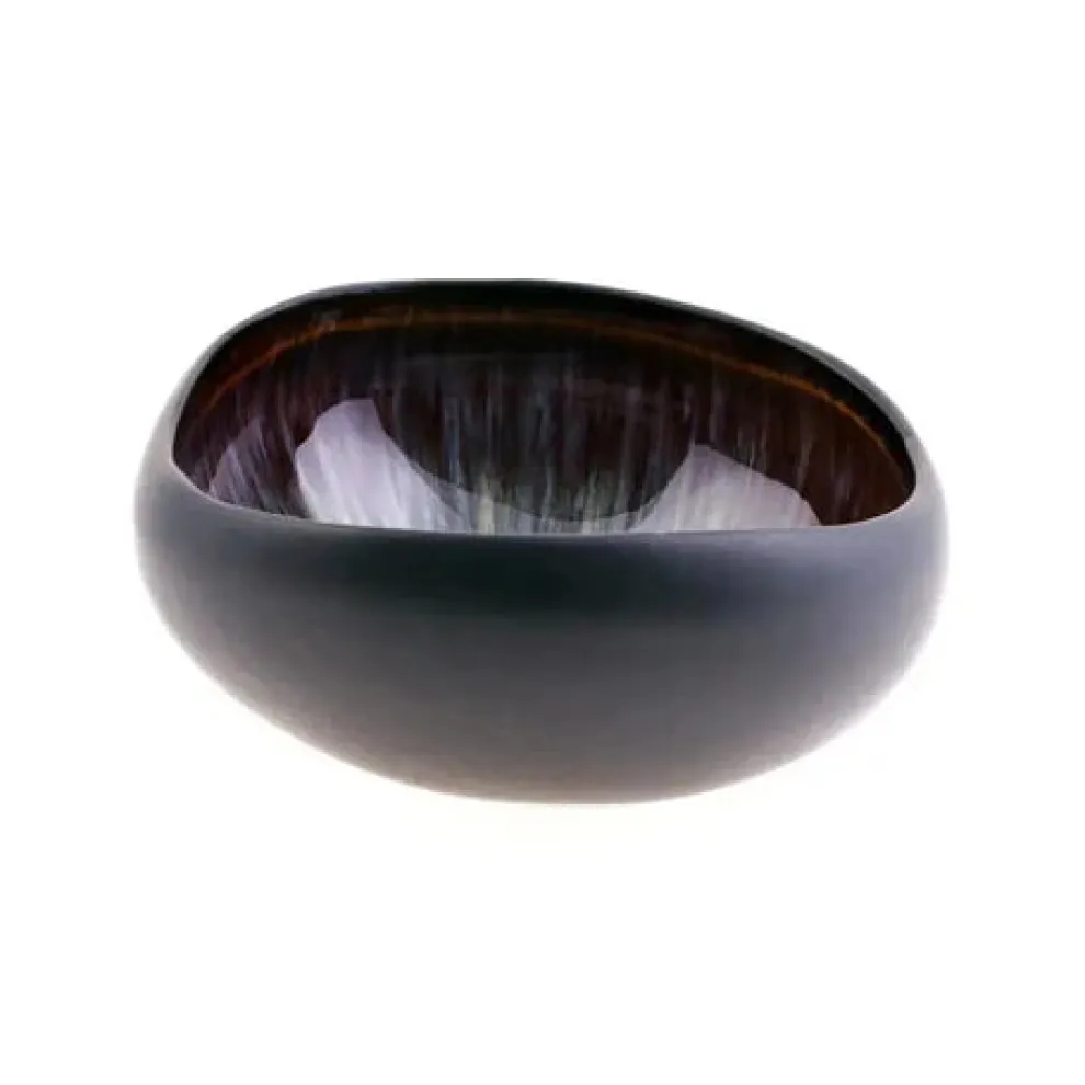 Karaca Galactic 4-Piece Reactive Glaze Bowl Set, Black