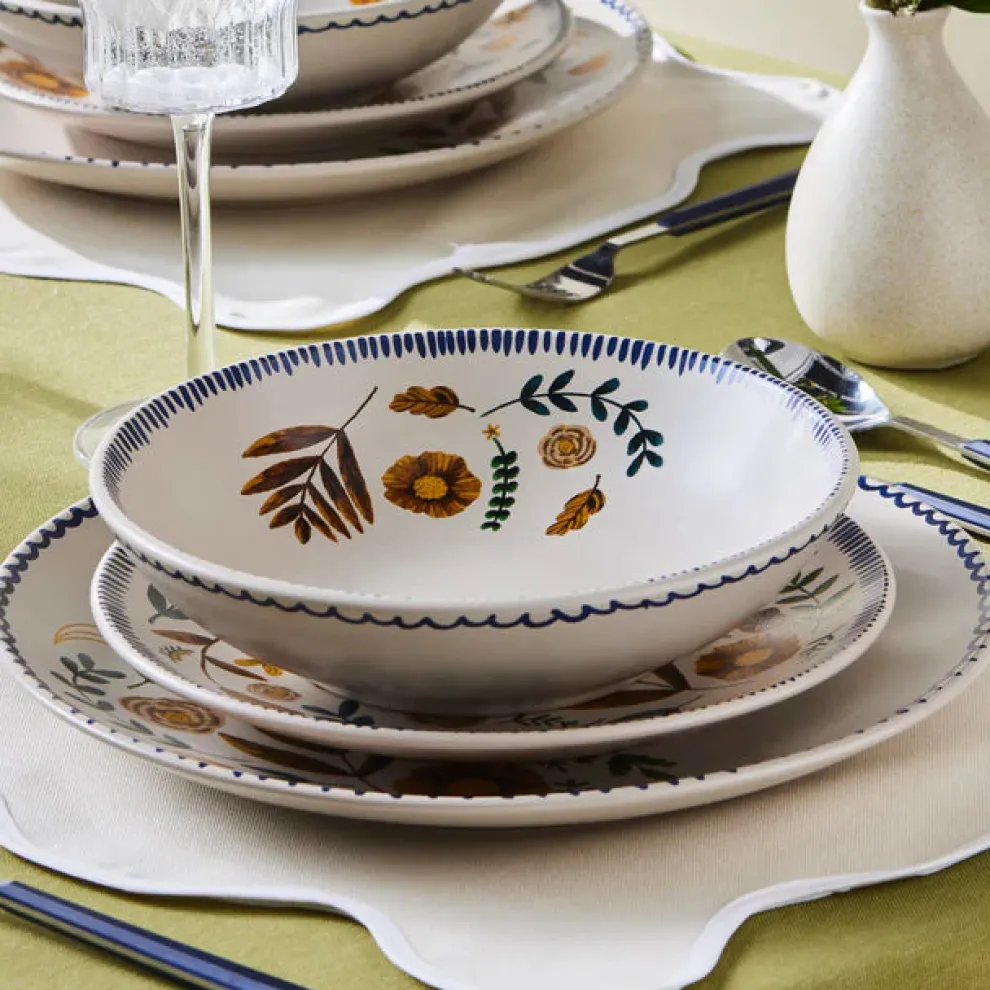 Karaca Gardenya 18-Piece Stoneware Dinner Set for 6 People, Multi