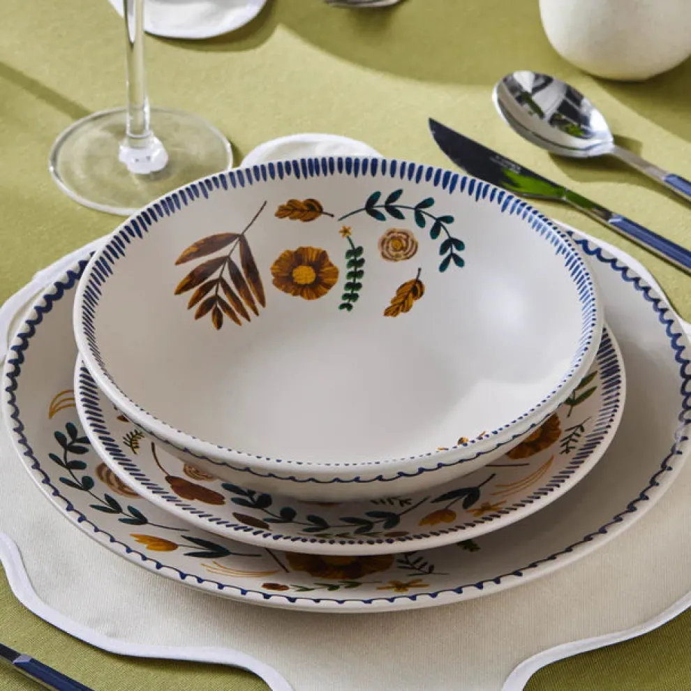 Karaca Gardenya 18-Piece Stoneware Dinner Set for 6 People, Multi