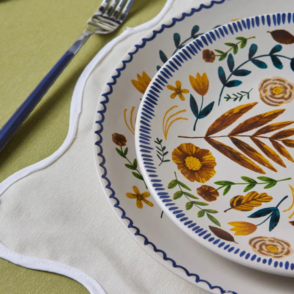 Karaca Gardenya 18-Piece Stoneware Dinner Set for 6 People, Multi