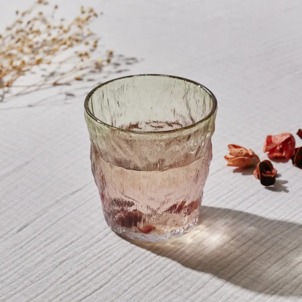 Karaca Glacier Glass Tumbler Glass, 287ml, Transparent Red Green