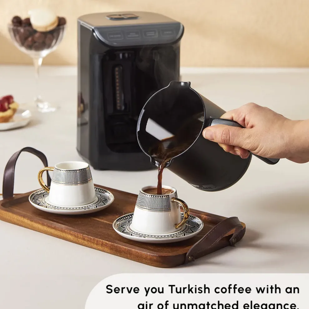 Karaca Globe 12-Piece Porcelain Espresso Turkish Coffee Cup Set for 6 People, 80ml, Multi