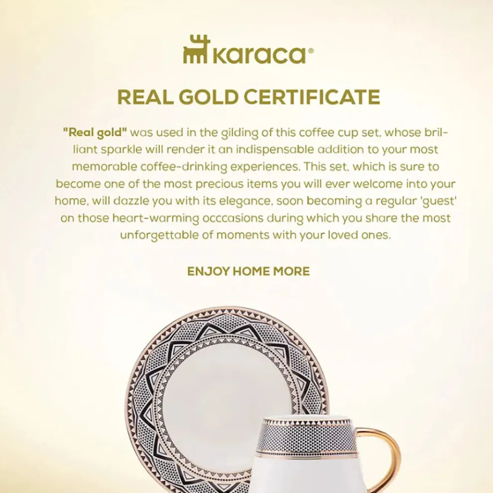 Karaca Globe 12-Piece Porcelain Espresso Turkish Coffee Cup Set for 6 People, 80ml, Multi