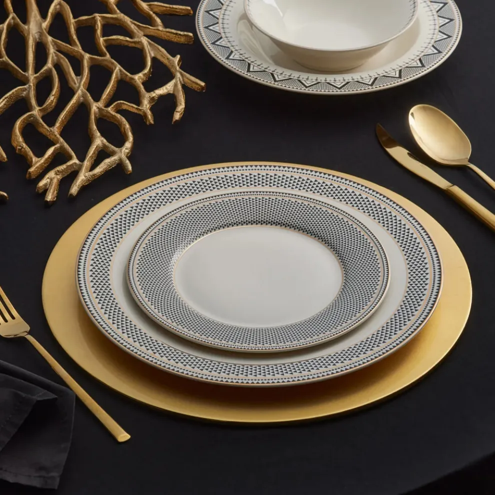 Karaca Globe 24-Piece Bone China Dinner Set for 6 People, Multi