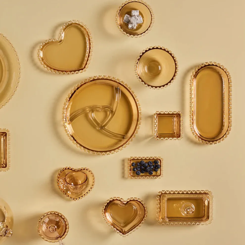 Karaca Glory Glass Snack Bowl, 9cm, Amber