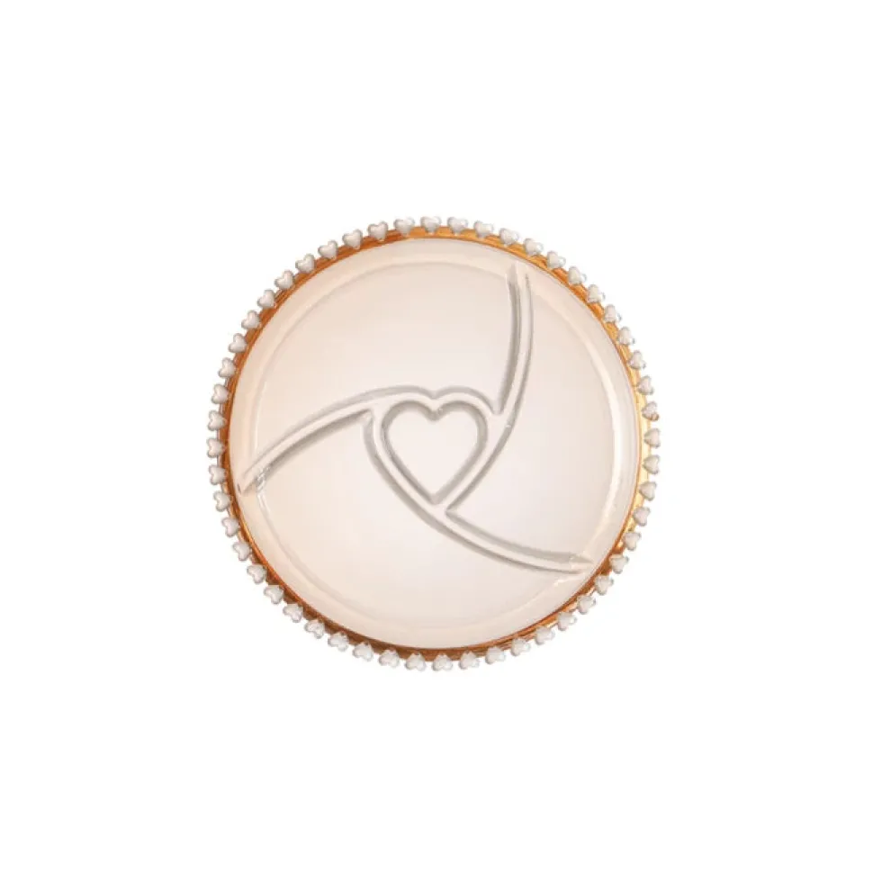 Karaca Glory Glass Heart Service Plate, 23cm, Amber
