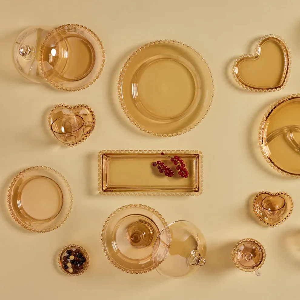 Karaca Glory Glass Hearth Bowl, 13cm, Amber