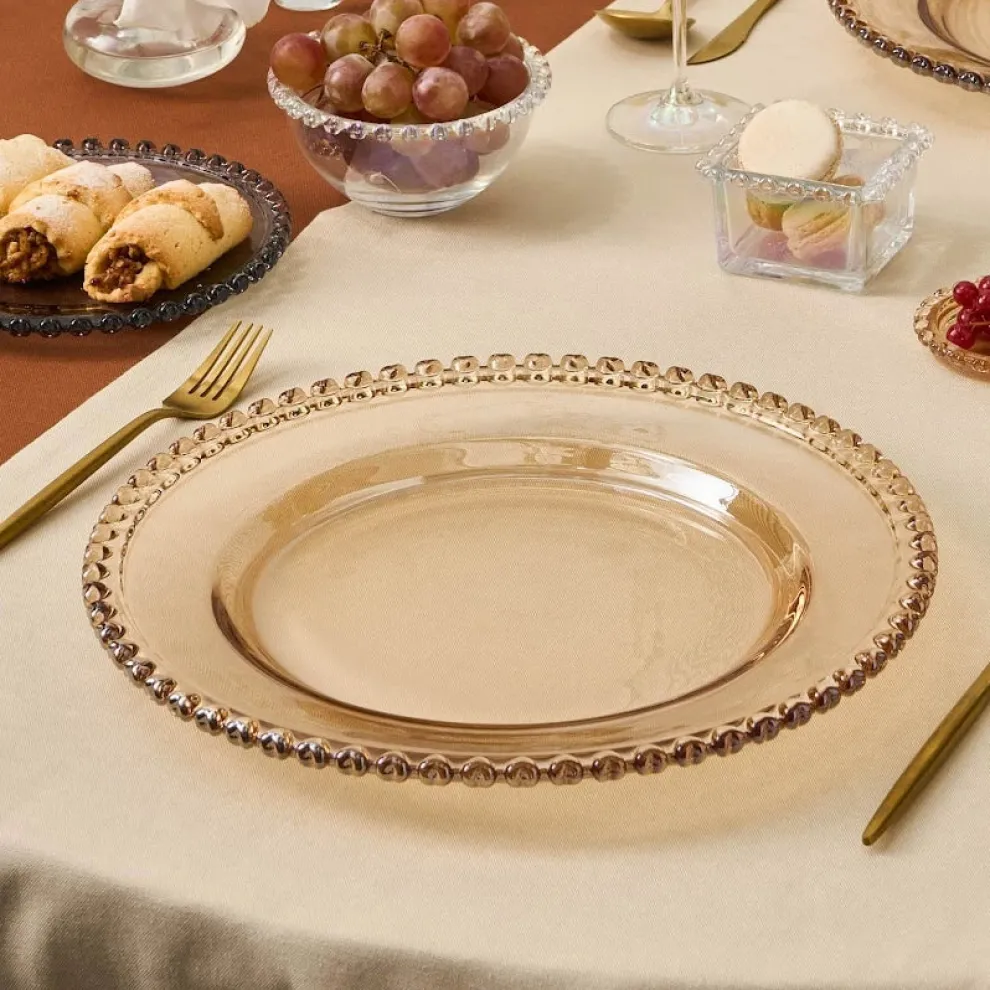 Karaca Glory Glass Placemat, 32cm, Amber