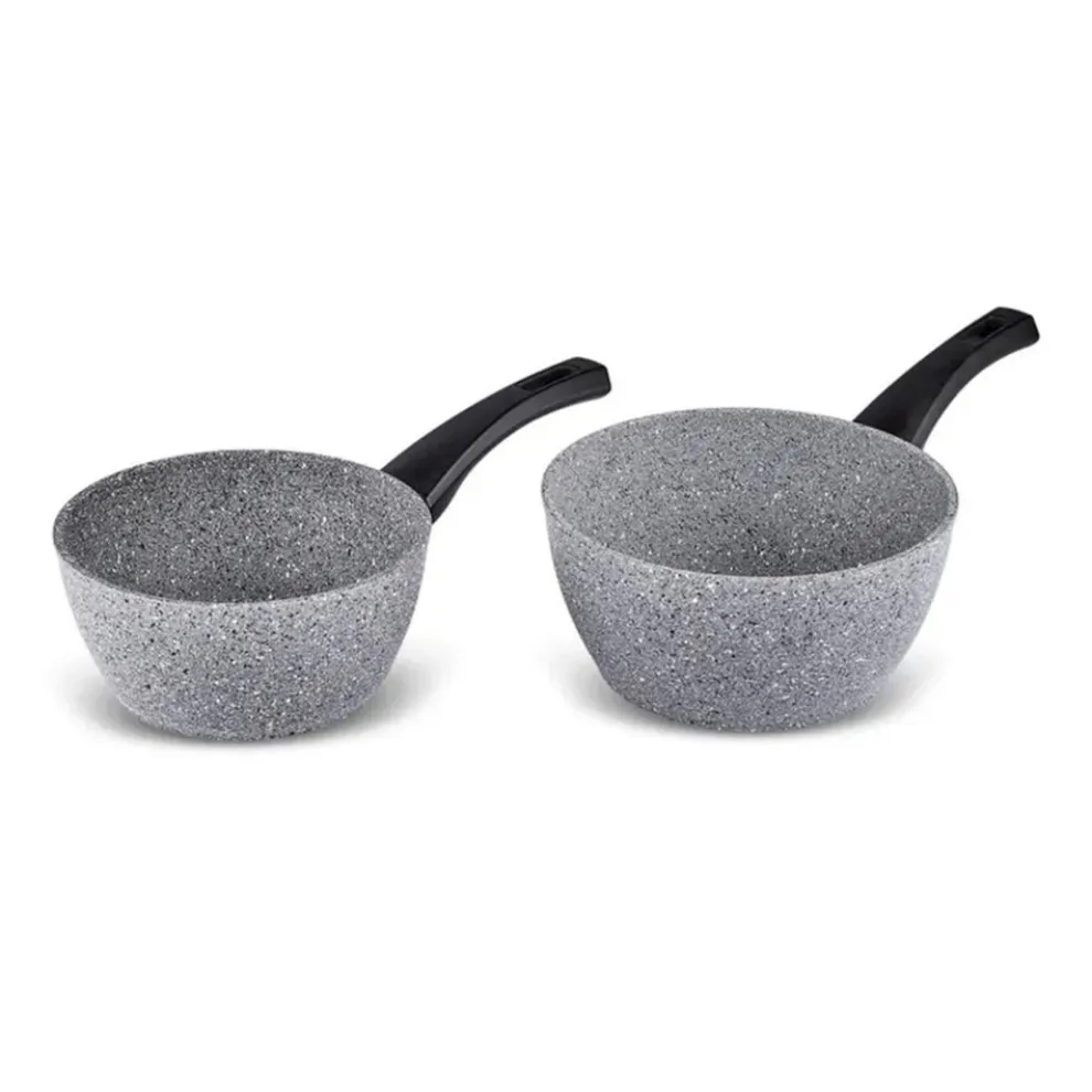 Karaca Gris Biogranite 2-Piece Induction Sauce Pan Set, Grey