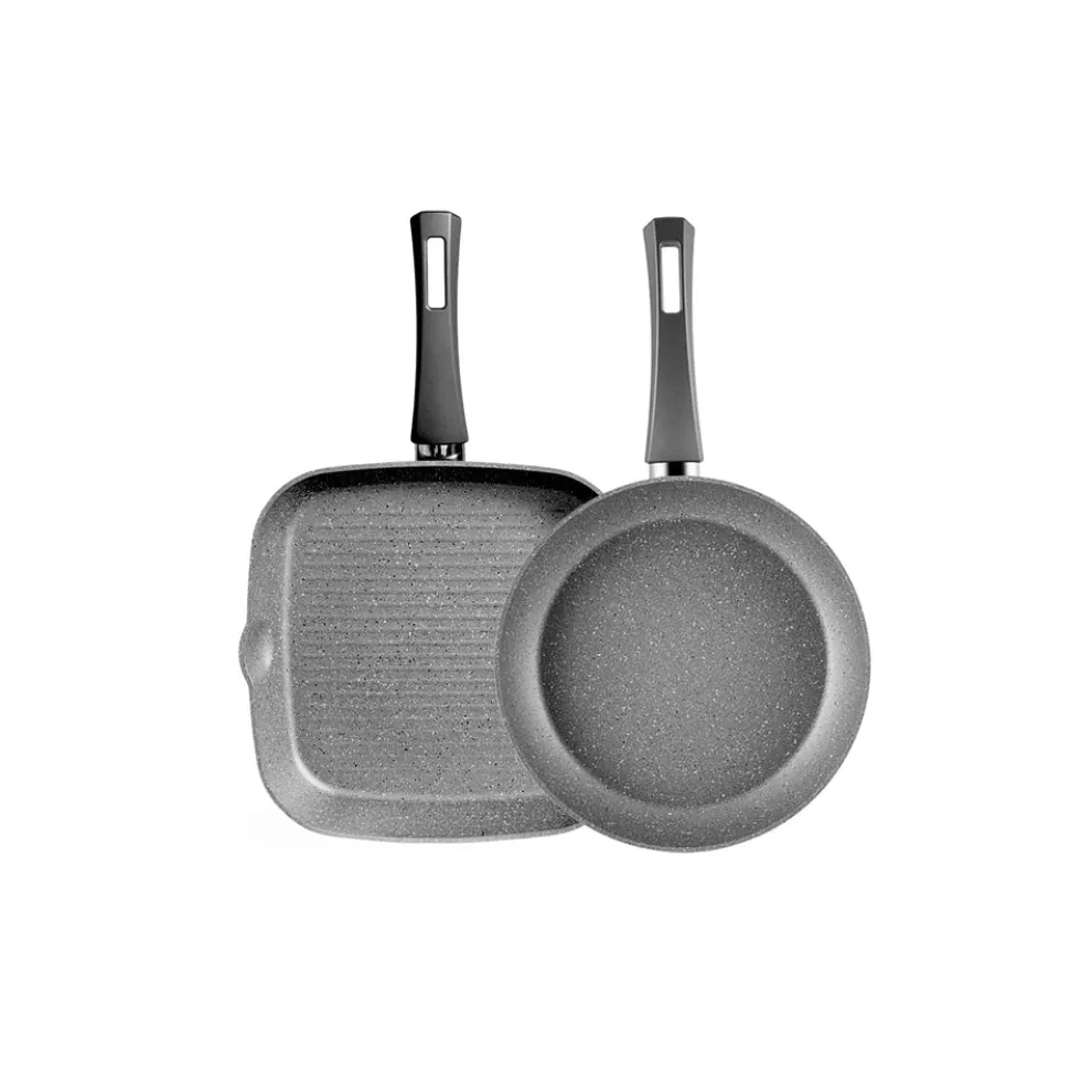 Karaca Gris Biogranite 2-Piece Induction Cookware Set, Grey