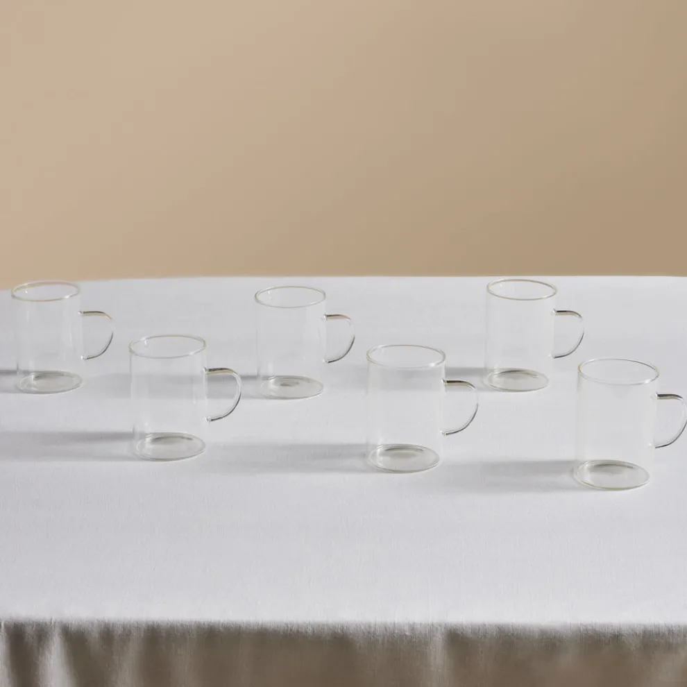 Karaca Guido 6-Piece Tea Cup Set for 6 People, 200ml, Transparent