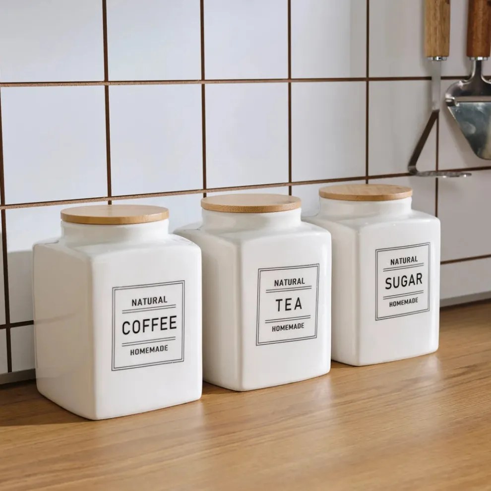 Karaca Gusso 3-Piece Porcelain Storage Container, 1.3L