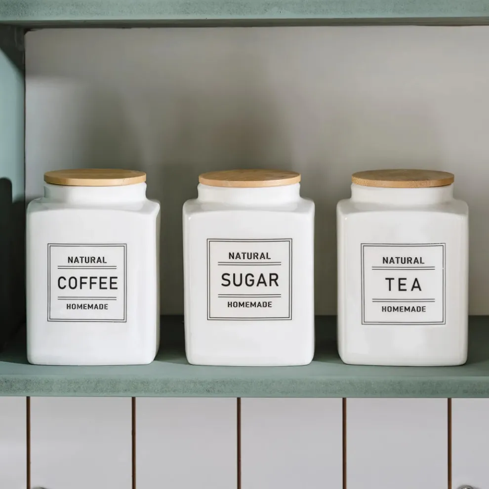 Karaca Gusso 3-Piece Porcelain Storage Container, 1.3L