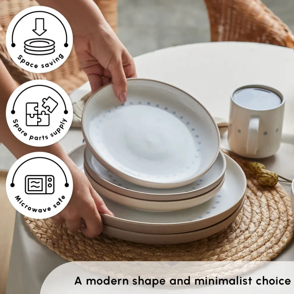 Karaca Haag 16-Piece Stoneware Dinner Set for 4 People, Multi