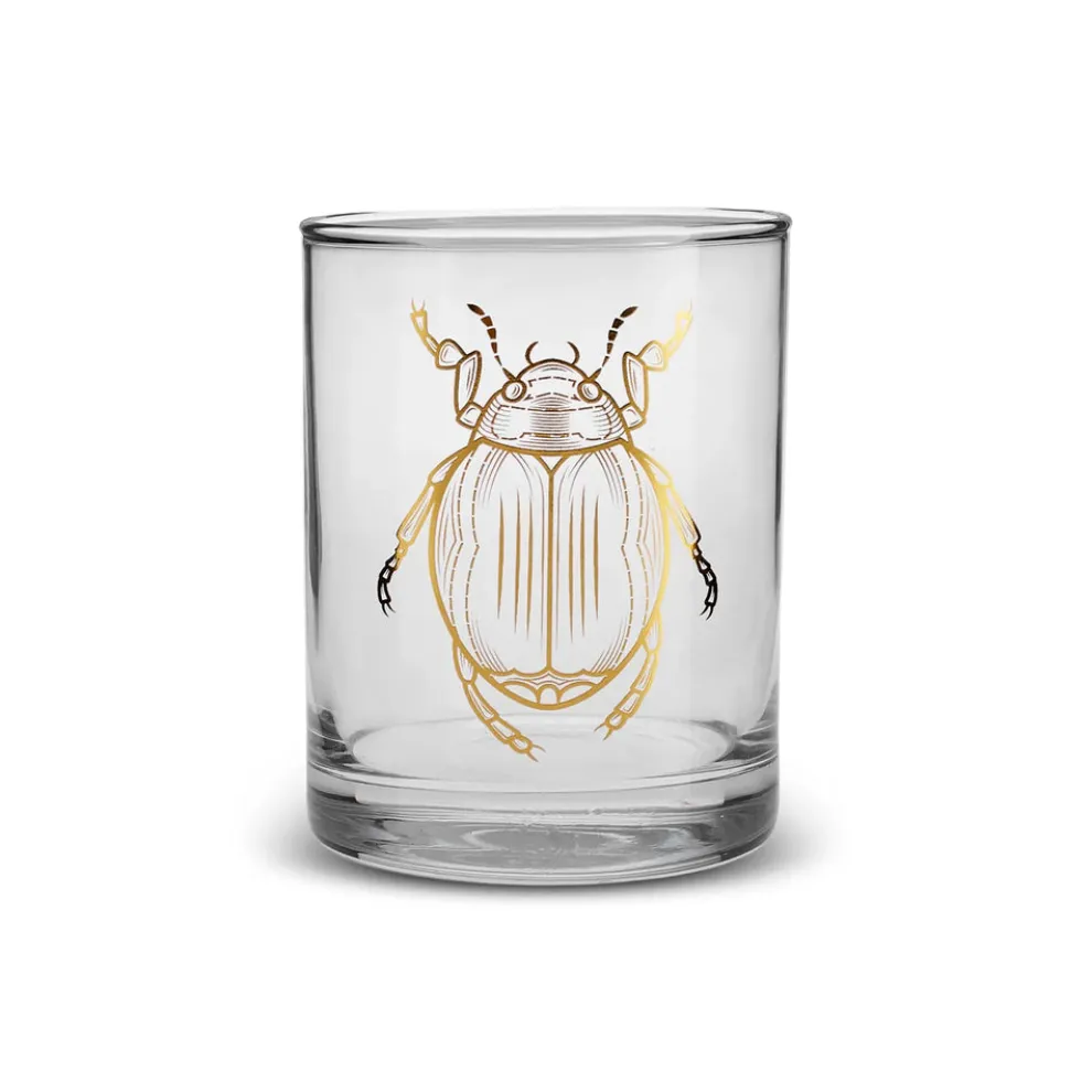 Karaca Halloween Bug Glass Tumbler Glass, 380ml, Transparent Gold