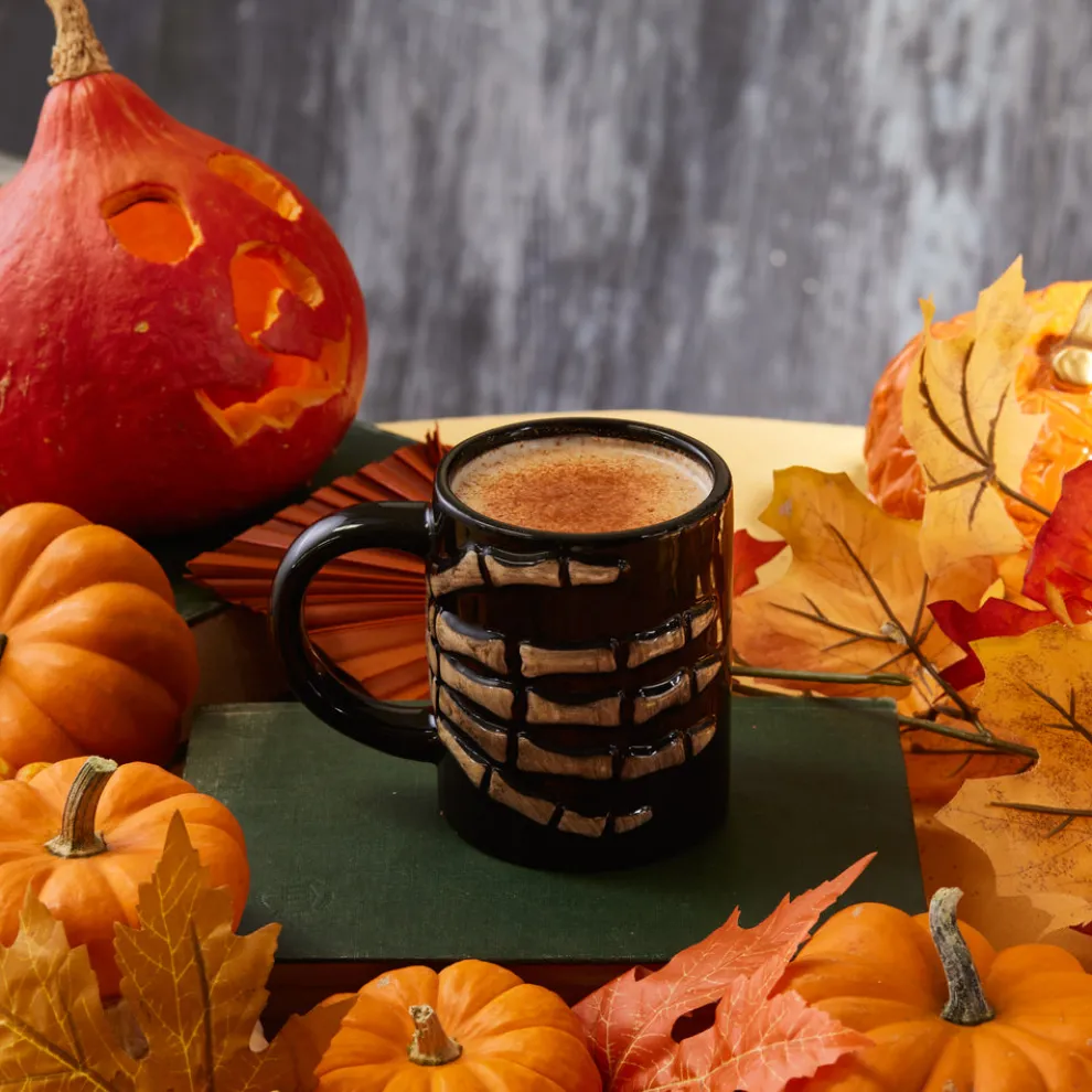 Karaca Halloween Bones Ceramic Mug, 460ml, Multicolour