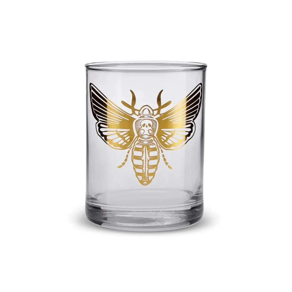 Karaca Halloween Beetle Glass Tumbler Glass, 380ml, Transparent Gold
