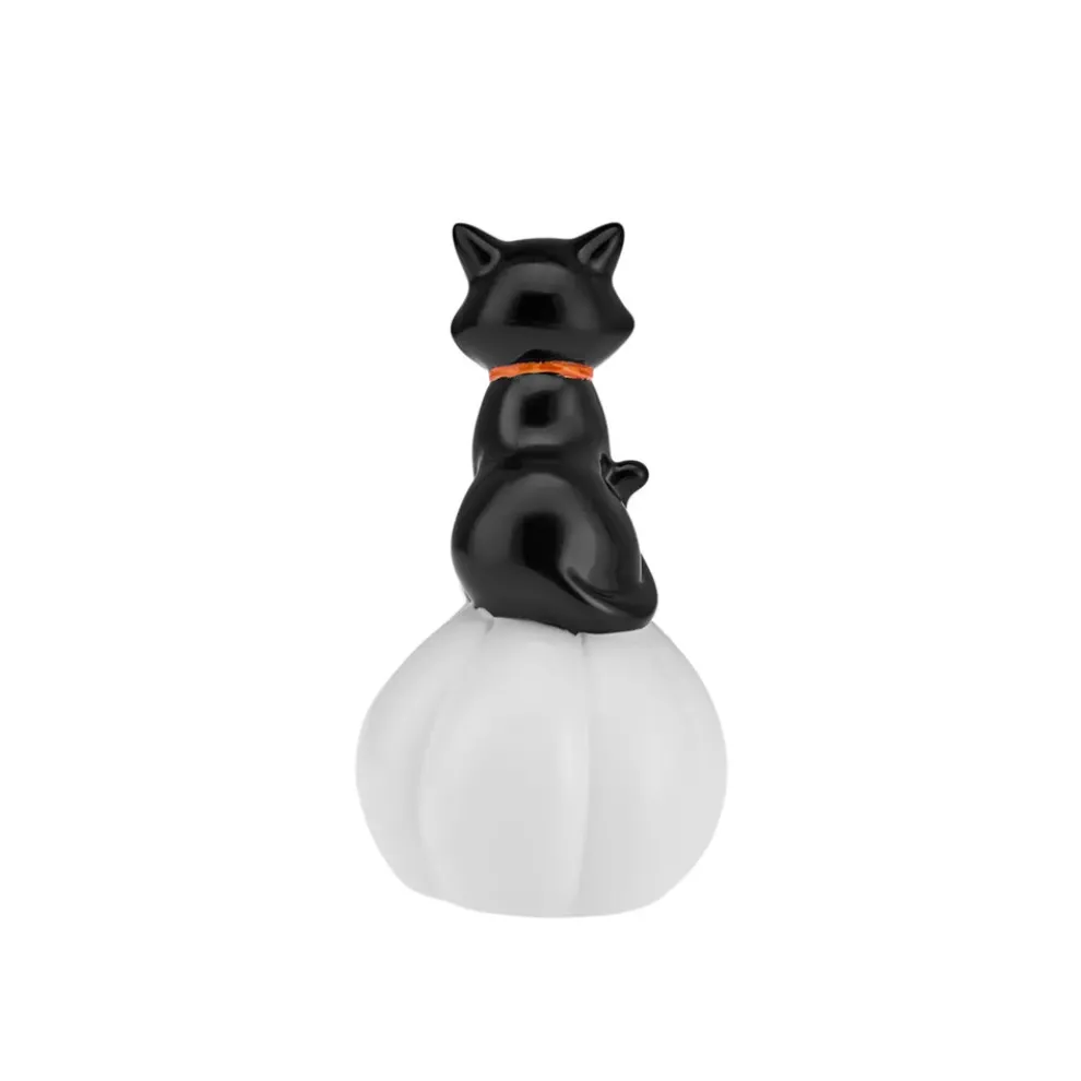 Karaca Halloween Ceramic Led Light Trinket, 20cm, White Black