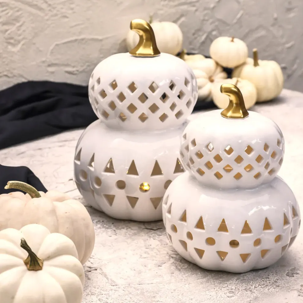 Karaca Halloween Led Light Trinket, 19cm, White Gold