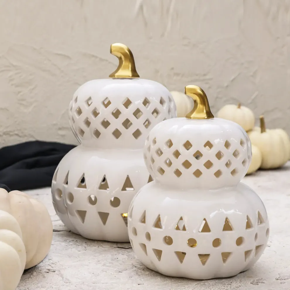 Karaca Halloween Led Light Trinket, 19cm, White Gold