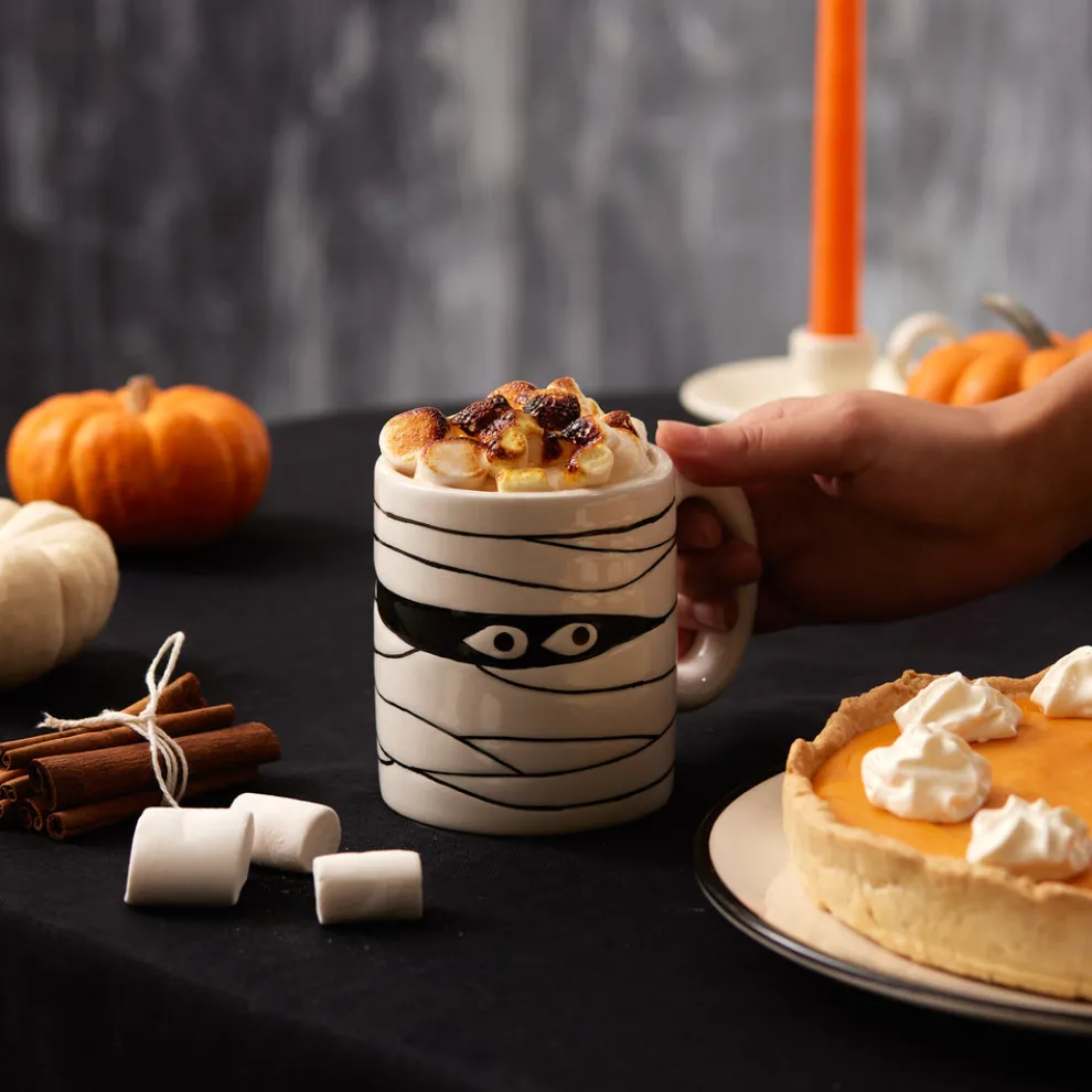 Karaca Halloween Mumie Ceramic Mug, 450ml, Multicolour