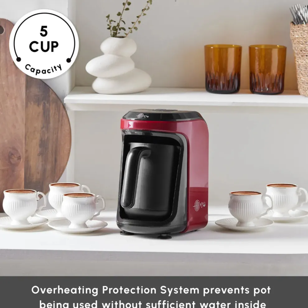 Karaca Hatır Hüps Turkish Coffee Maker and Milk Steamer, 535W, Red