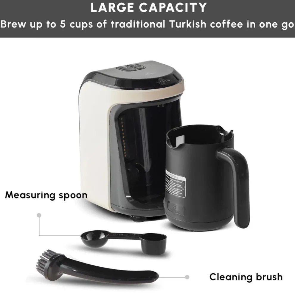 Karaca Hatır Hüps Turkish Coffee Maker and Milk Steamer, 535W, Cream
