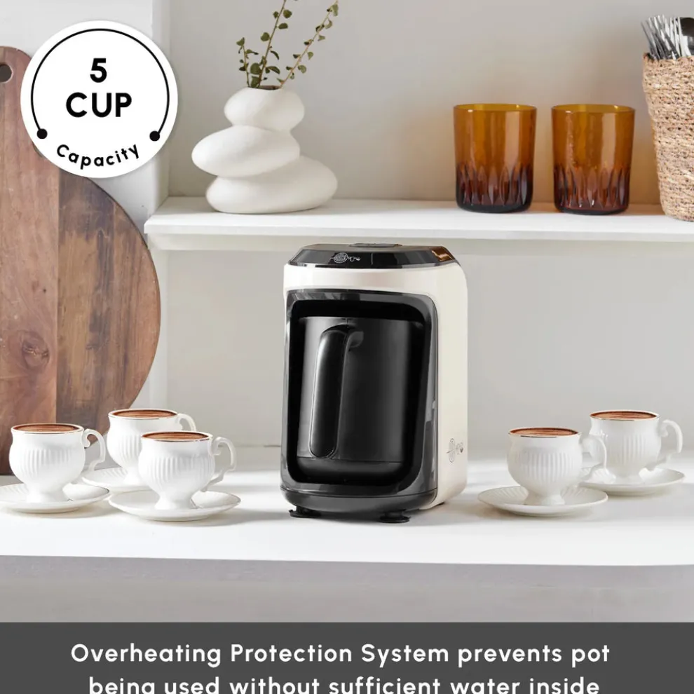 Karaca Hatır Hüps Turkish Coffee Maker and Milk Steamer, 535W, Cream