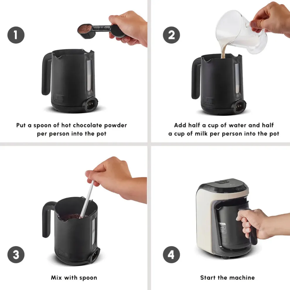 Karaca Hatır Hüps Turkish Coffee Maker and Milk Steamer, 535W, Cream