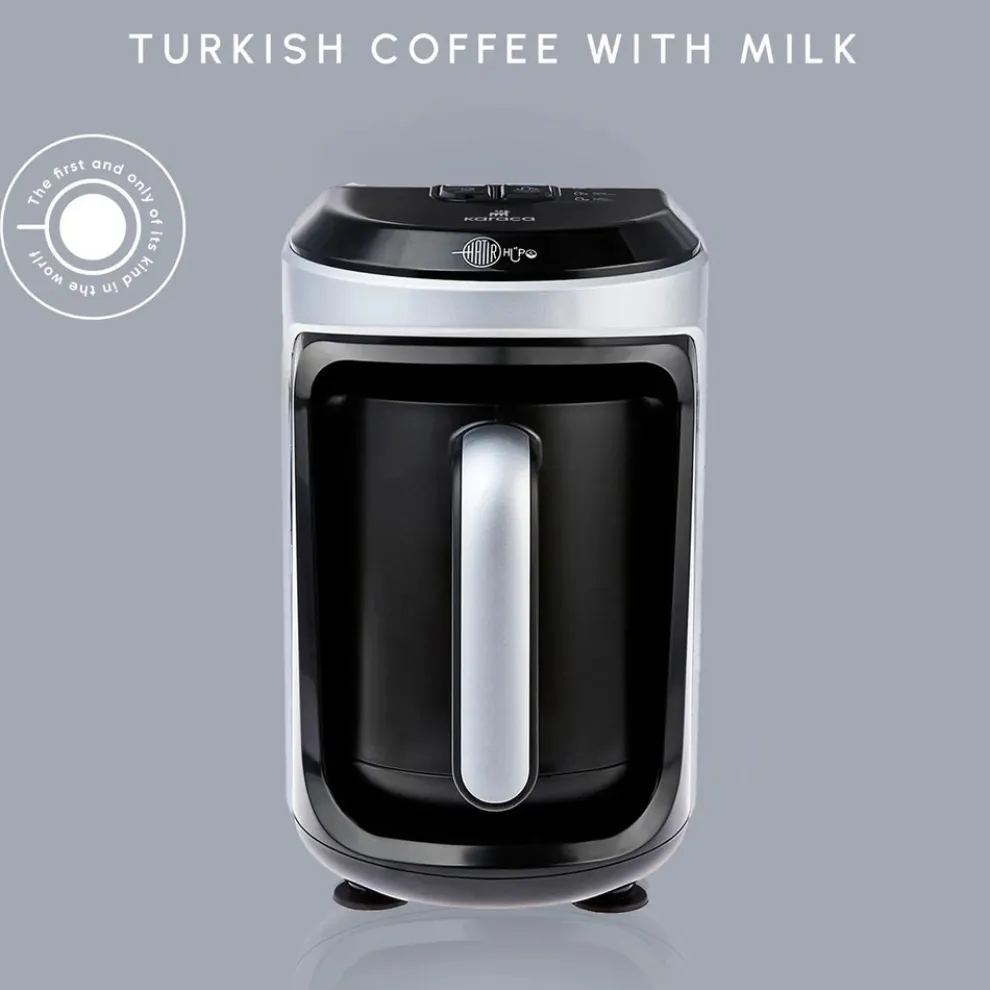 Karaca Hatır Hüps Turkish Coffee Maker and Milk Steamer, 535W, Silver