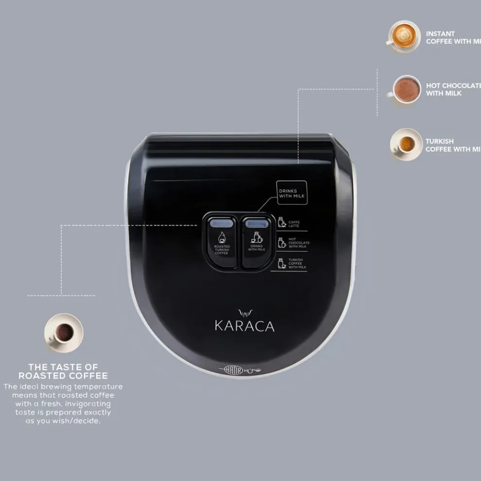 Karaca Hatır Hüps Turkish Coffee Maker and Milk Steamer, 535W, Silver