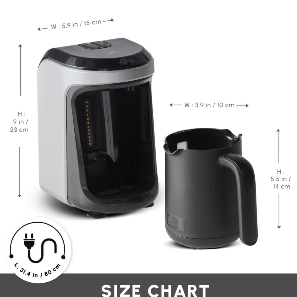 Karaca Hatır Hüps Turkish Coffee Maker and Milk Steamer, 535W, Pearl White