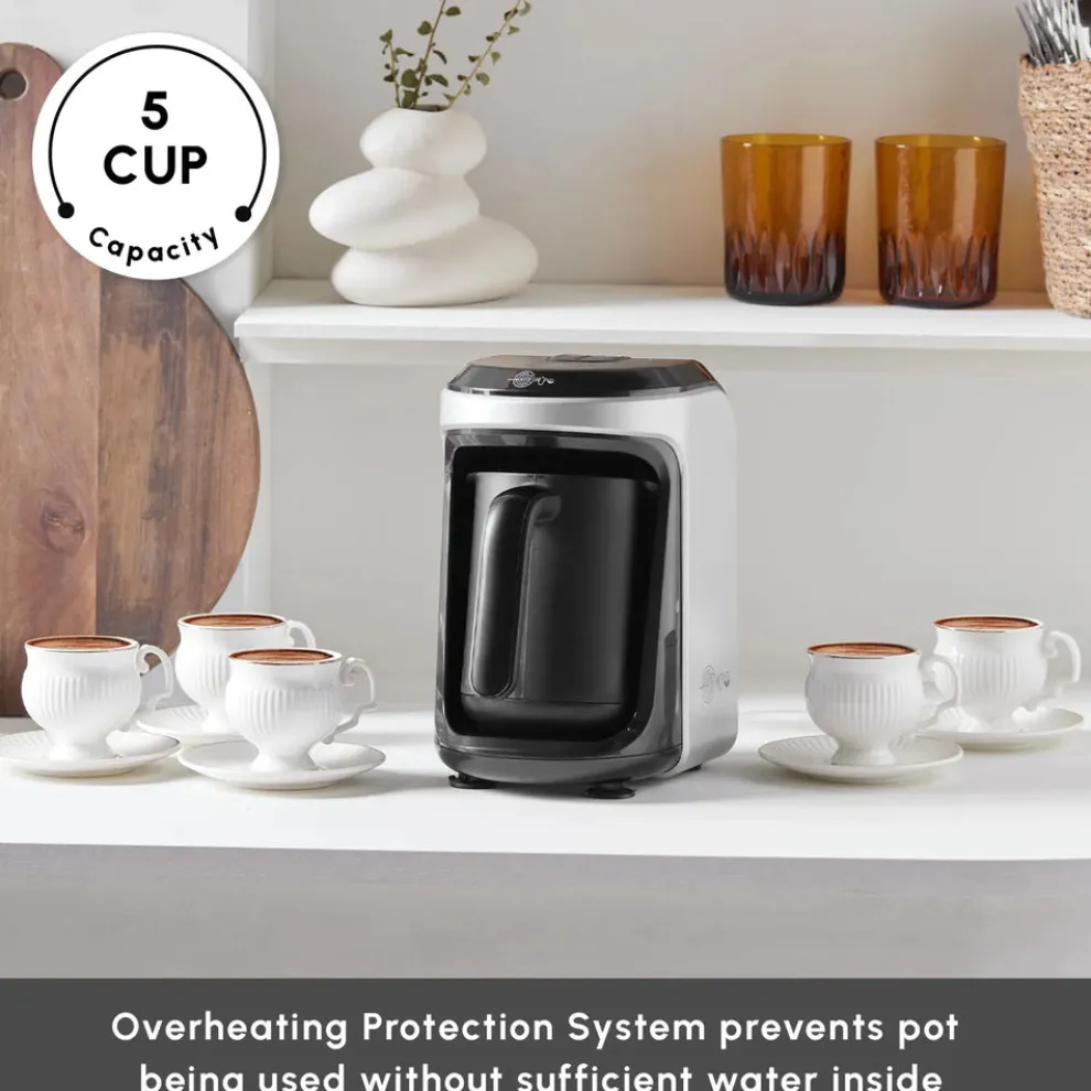 Karaca Hatır Hüps Turkish Coffee Maker and Milk Steamer, 535W, Pearl White