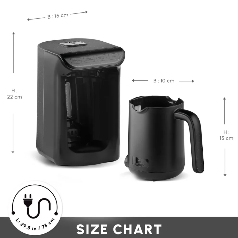 Karaca Hatır Köz Milky Turkish Coffee Maker, 535W, Shiny Black