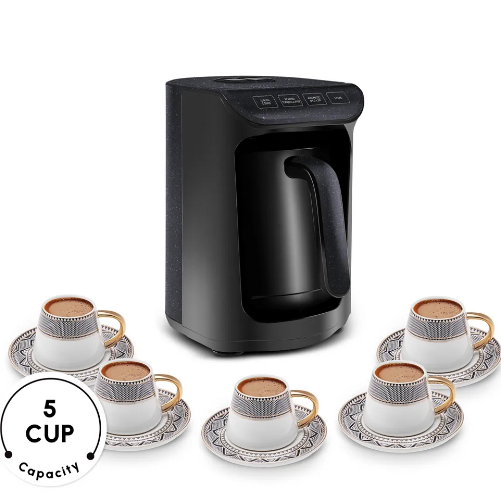 Karaca Hatır Köz Milky Turkish Coffee Maker, 535W, Shiny Black