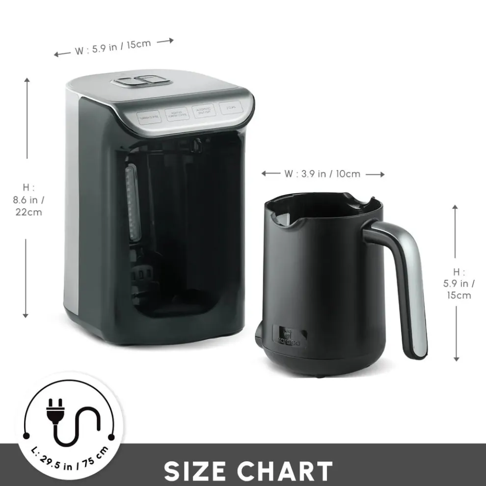 Karaca Hatır Köz Turkish Coffee Maker, 535W, Anthracite