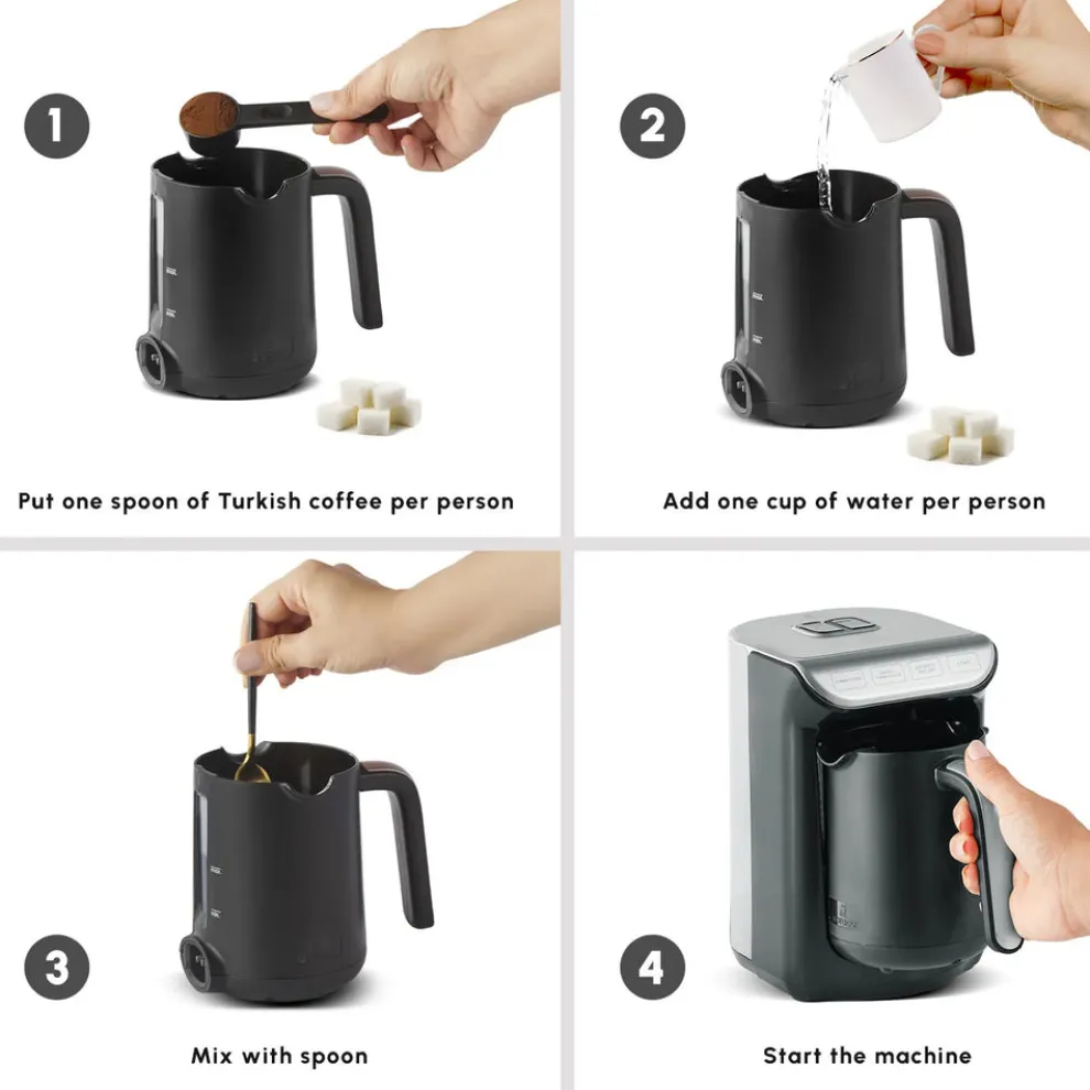 Karaca Hatır Köz Turkish Coffee Maker, 535W, Anthracite