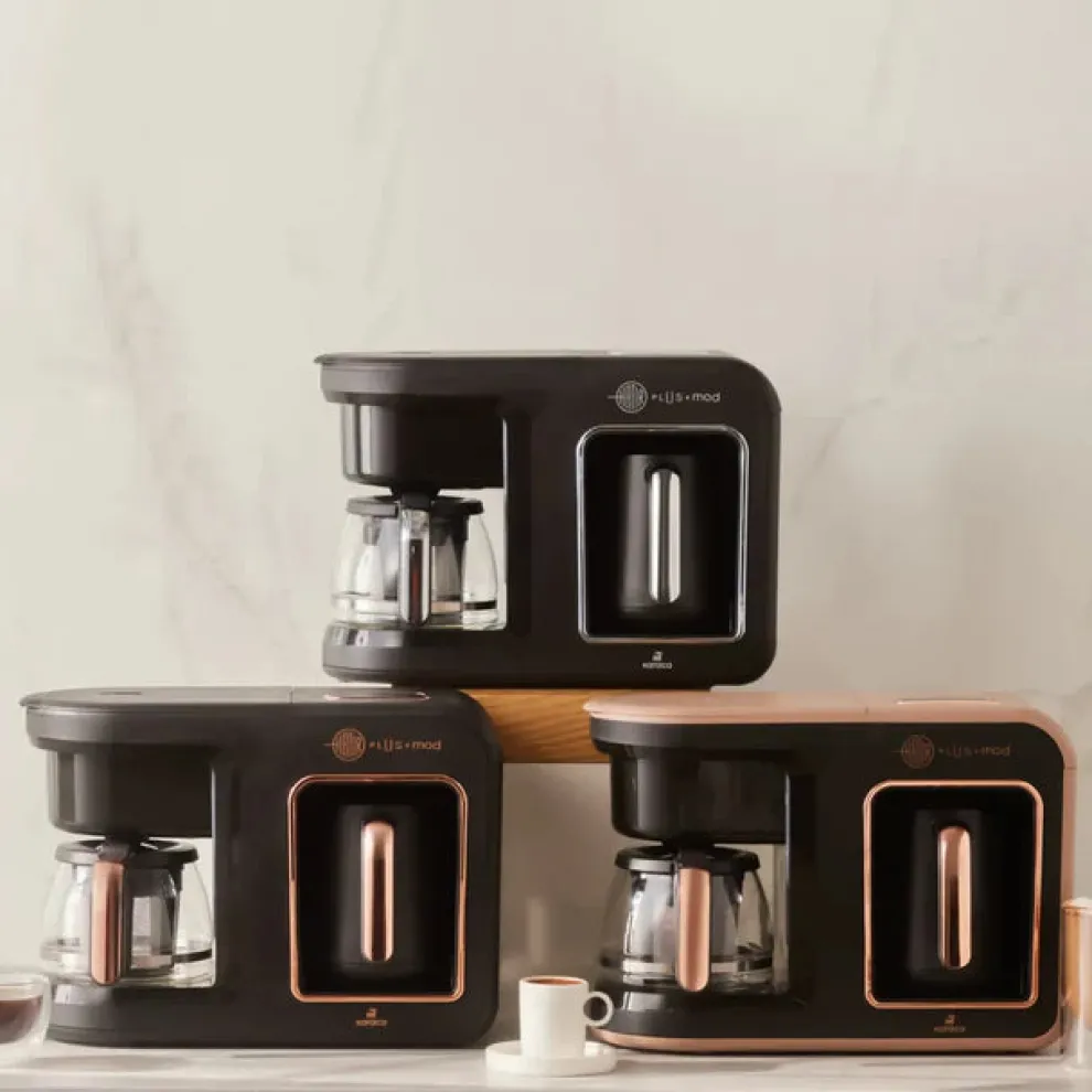 Karaca Hatır Plus Mod 5 in 1 Essential Tea, Coffee Maker and Milk Steamer, 1400W, Rosie Brown