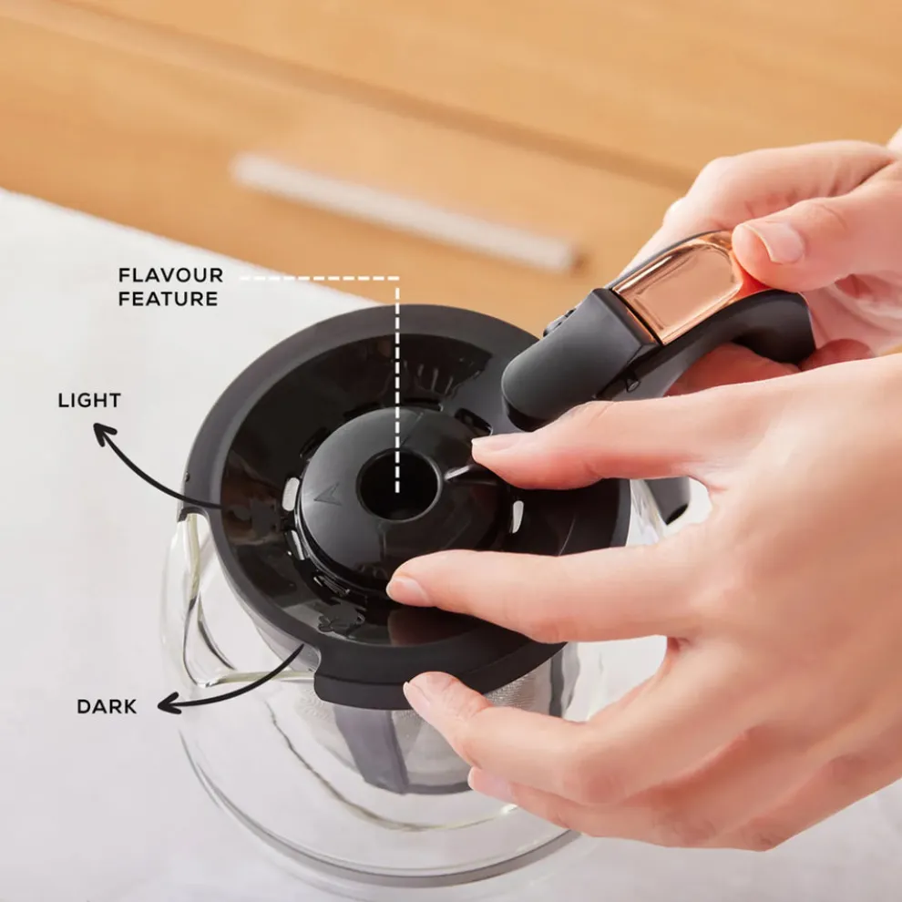 Karaca Hatır Plus Mod 5 in 1 Tea, Coffee Maker and Milk Steamer, 1385W, Black Copper