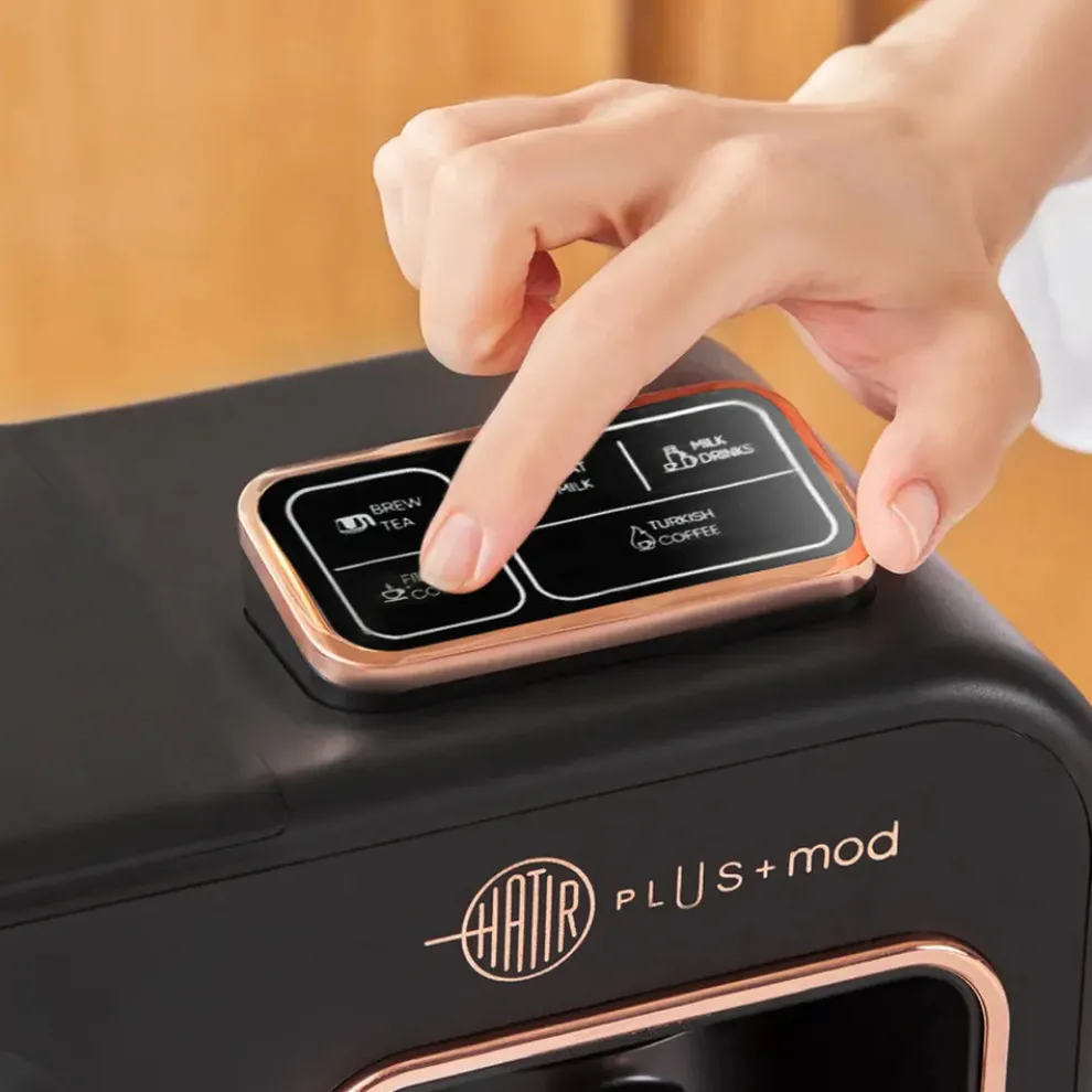 Karaca Hatır Plus Mod 5 in 1 Tea, Coffee Maker and Milk Steamer, 1385W, Black Copper