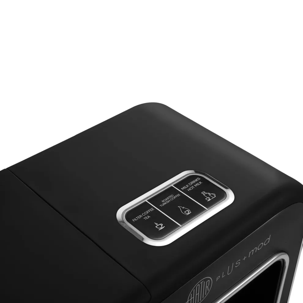 Karaca Hatır Plus Mod 5 in 1 Essential Tea, Coffee Maker and Milk Steamer, 1400W, Black Chrome