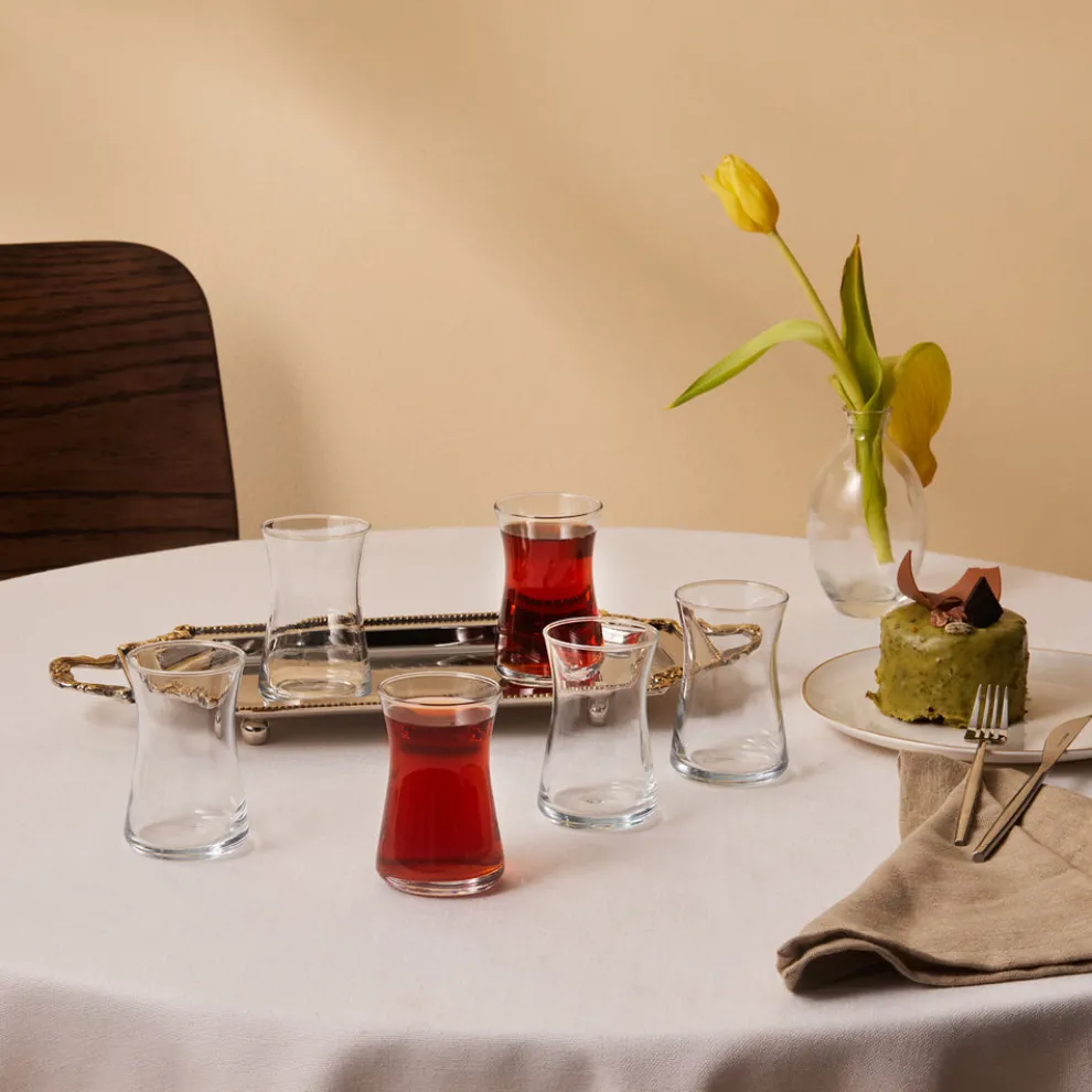 Karaca Heybeli 6-Piece Tea Glass Set for 6 People, 170ml