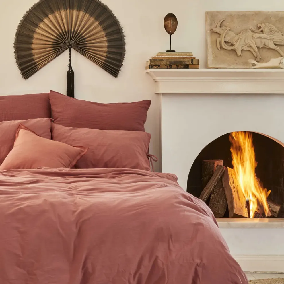 Karaca Home 4 Elements 100% Turkish Cotton Duvet Cover Set with Bed Sheet, Single, Terracotta