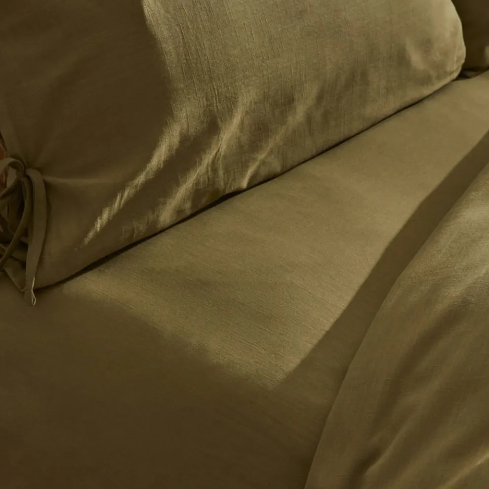 Karaca Home 4 Elements 100% Turkish Cotton Duvet Cover Set with Bed Sheet, Double, Green Brown