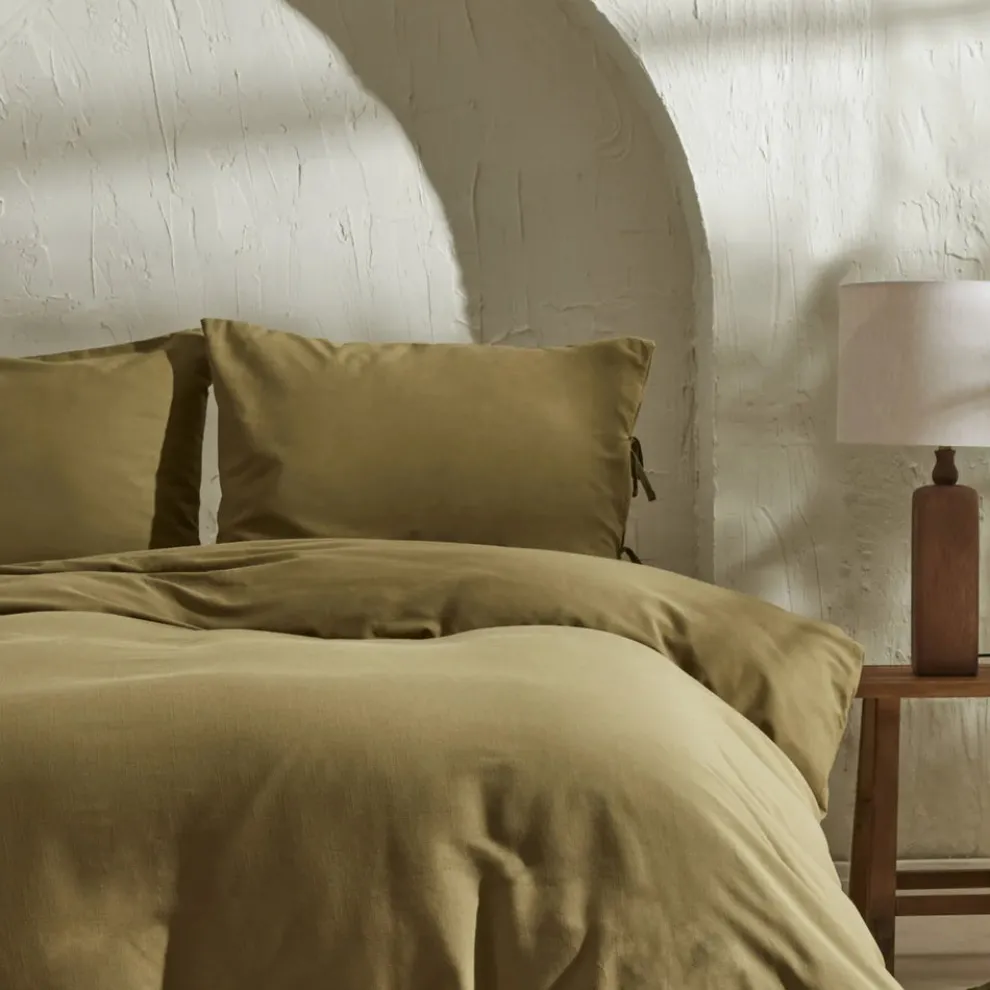 Karaca Home 4 Elements 100% Turkish Cotton Duvet Cover Set with Bed Sheet, Double, Green Brown